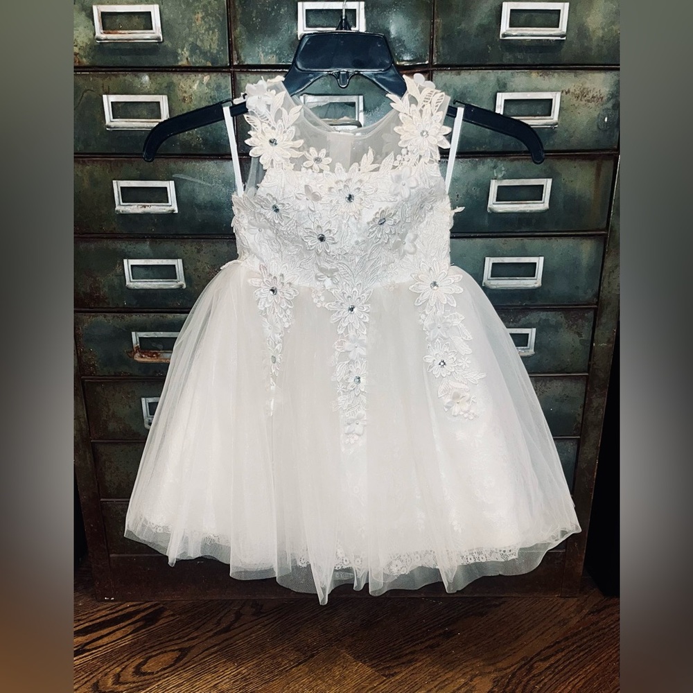 Little Girls 3T Princess/Ball Gown Flower Girl Dress-Ivory